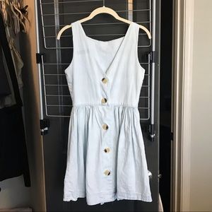 American Apparel light blue button back dress